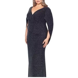 Formal Gown Size 14 Betsy & Adam Black Glitter